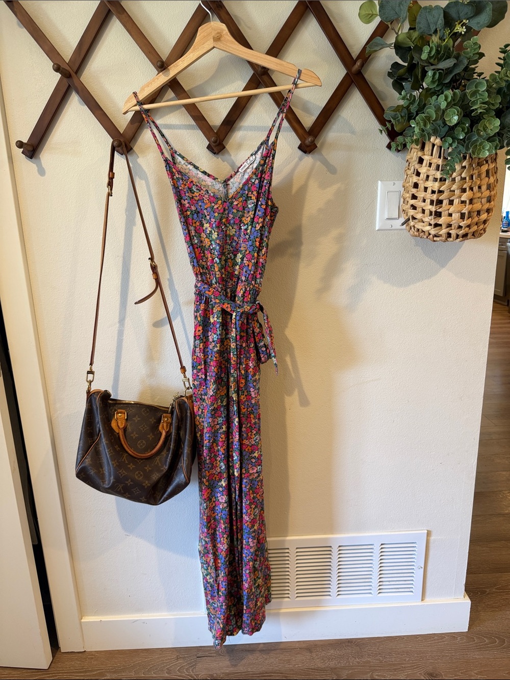 Floral Spaghetti-Strap Jumpsuit in Multicolor
